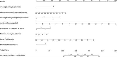 Development and validation of a clinical prediction model for blastocyst formation during IVF/ICSI-ET